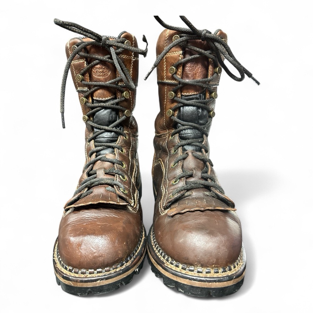 Georgia AMP LT Logger Low Heel Waterproof Leather Work Boots, Men's 11.5 - Picture 3 of 6